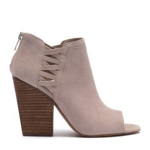 New Vince Camuto Kassa Open Toe Bootie Tipsy Taupe